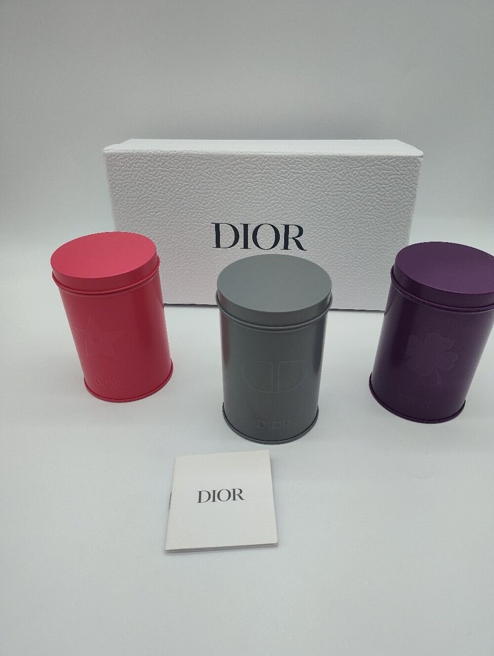 DIOR Japan Import 3-Piece Beauty Canister Set w/Box & Booklet Rare Collectible